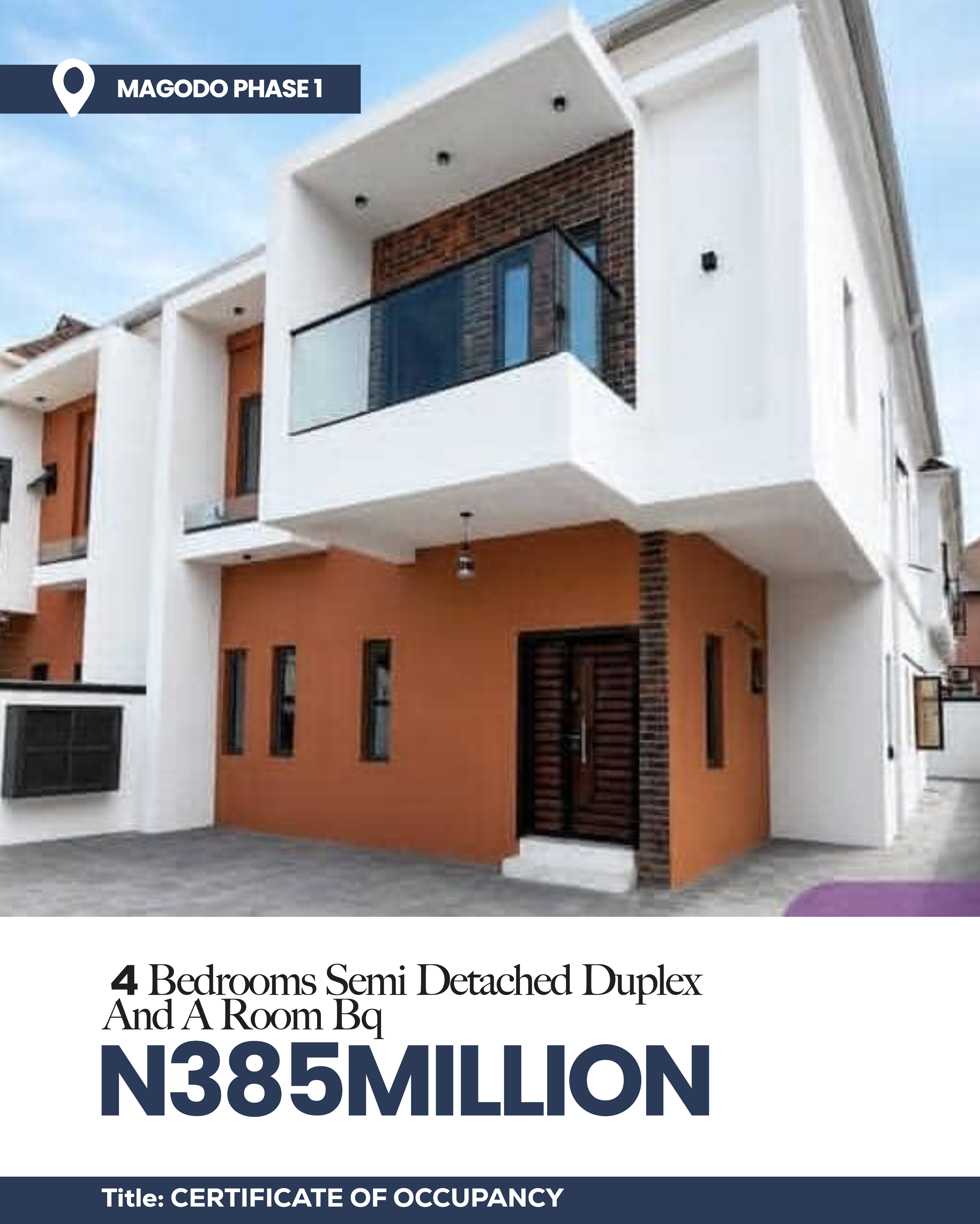 4 BEDROOMS SEMI DETACHED DUPLEX AND A ROOM BQ 
