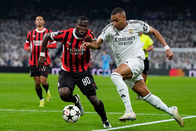 Kylian Mbappe dikawal Yunus Musah di laga Real Madrid vs AC Milan, Liga Champions 2024/2025 info main bola Main Buruk di Madrid, Kylian Mbappe Kena yang Namanya Karma?