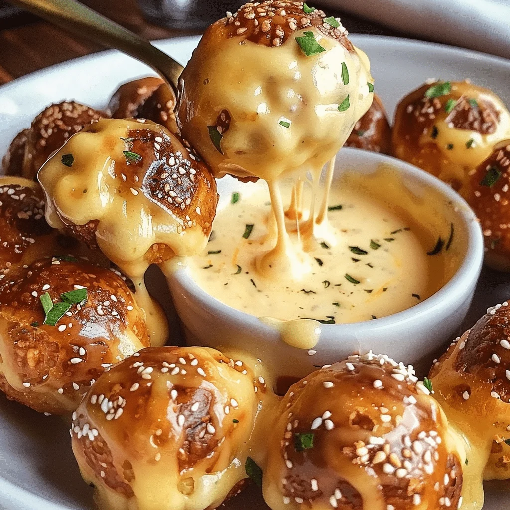 PRETZEL BITES with CHEDDAR CHEESE SAUCE