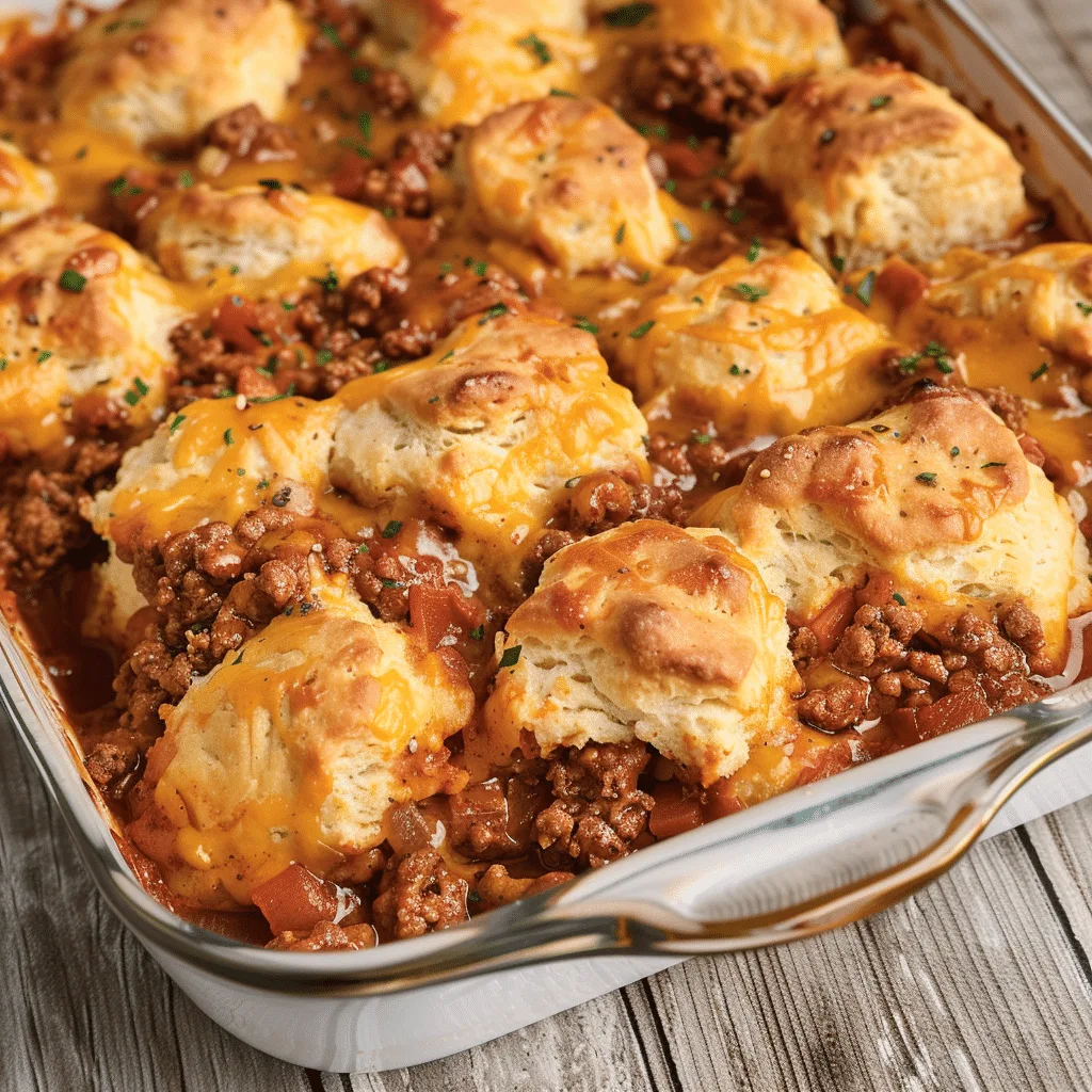 Sloppy Joe Biscuit Casserole