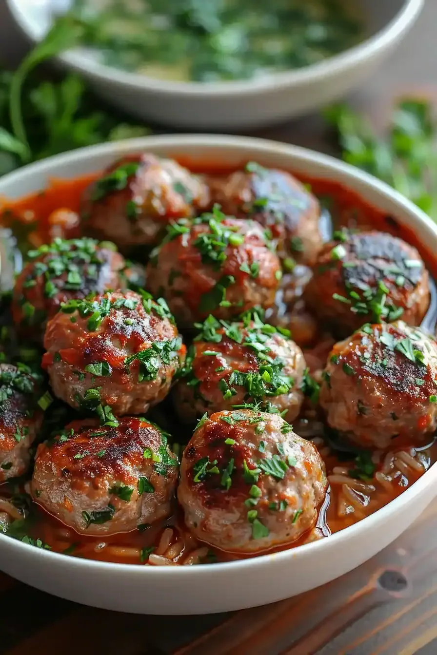 Porcupine Meatballs ready to be simmered in sauce