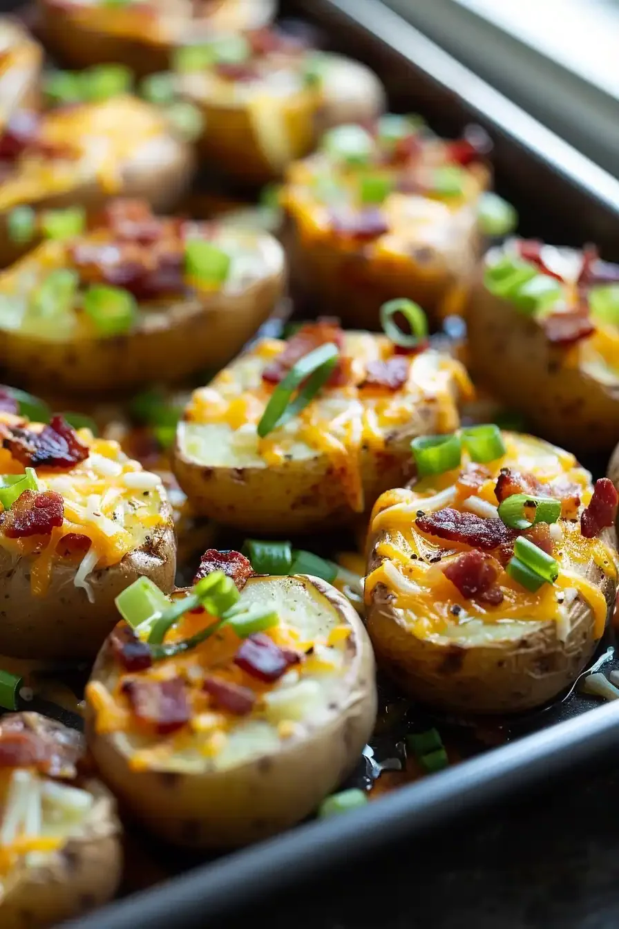 Cheesy Bacon Ranch Potatoes in a baking dish