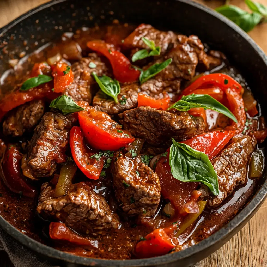 Classic Steak Pizzaiola Recipe - tender steak in rich tomato sauce
