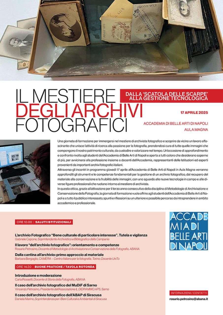 Il mestiere degli archivi fotografici: formazione e confronto all’Accademia di Belle Arti di Napoli