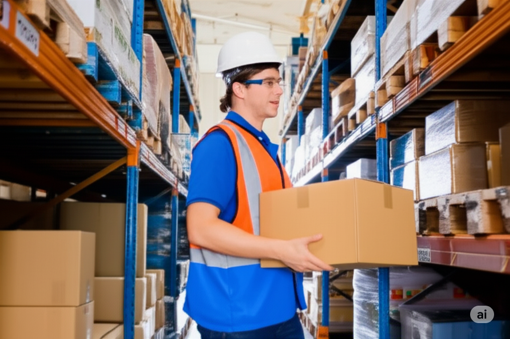 Person packing a box