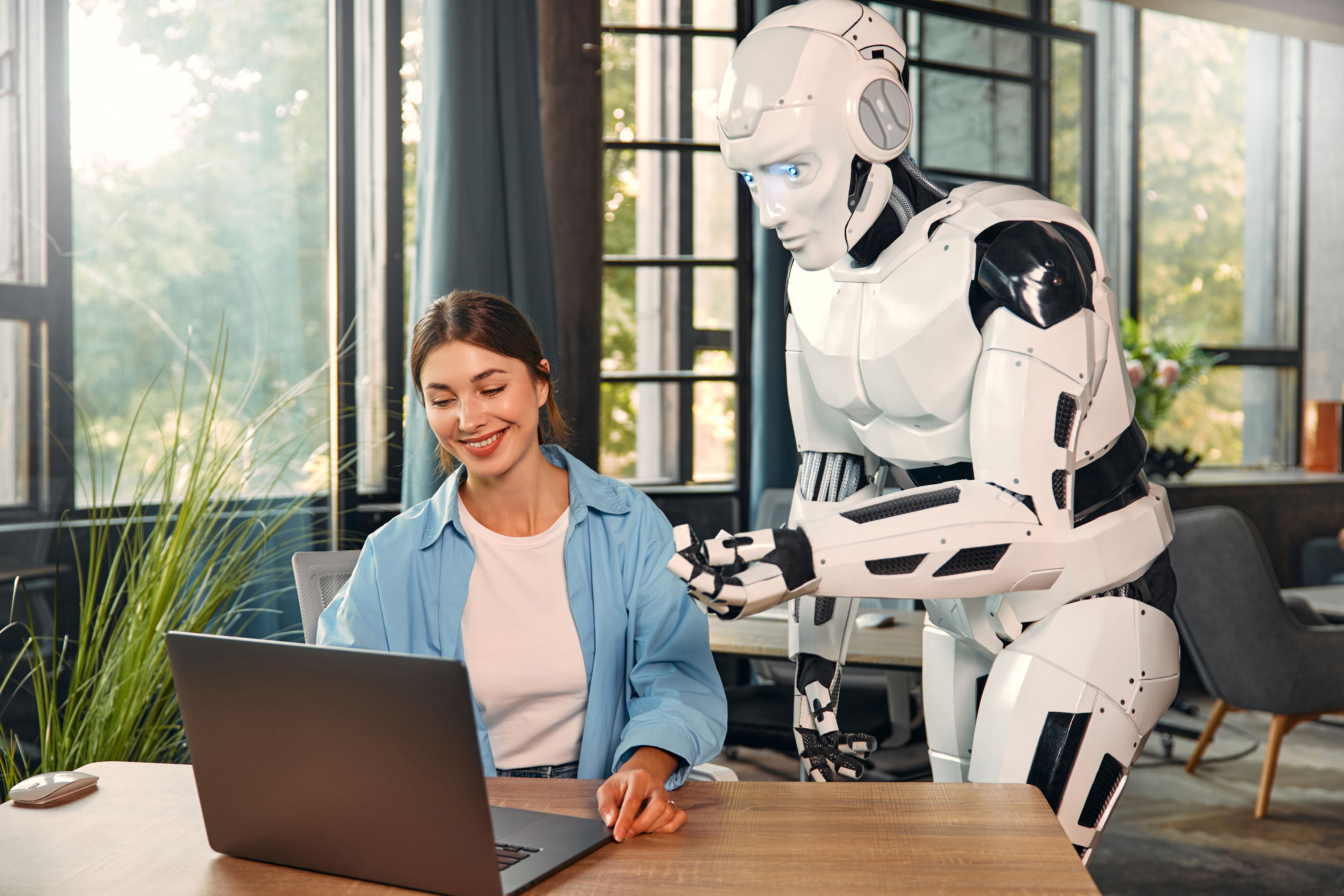 AI Robot Helping with Research