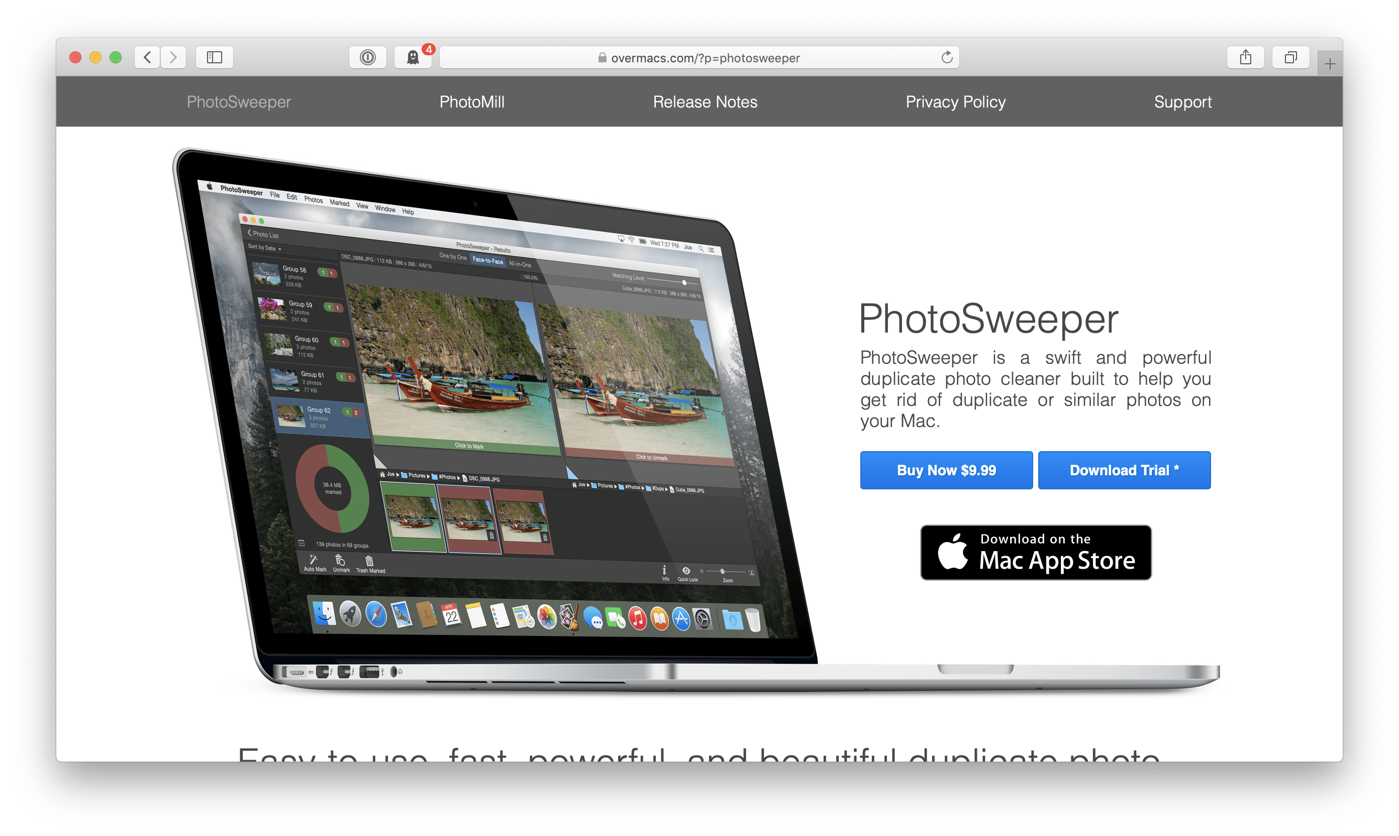 Photosweeper-Webseite