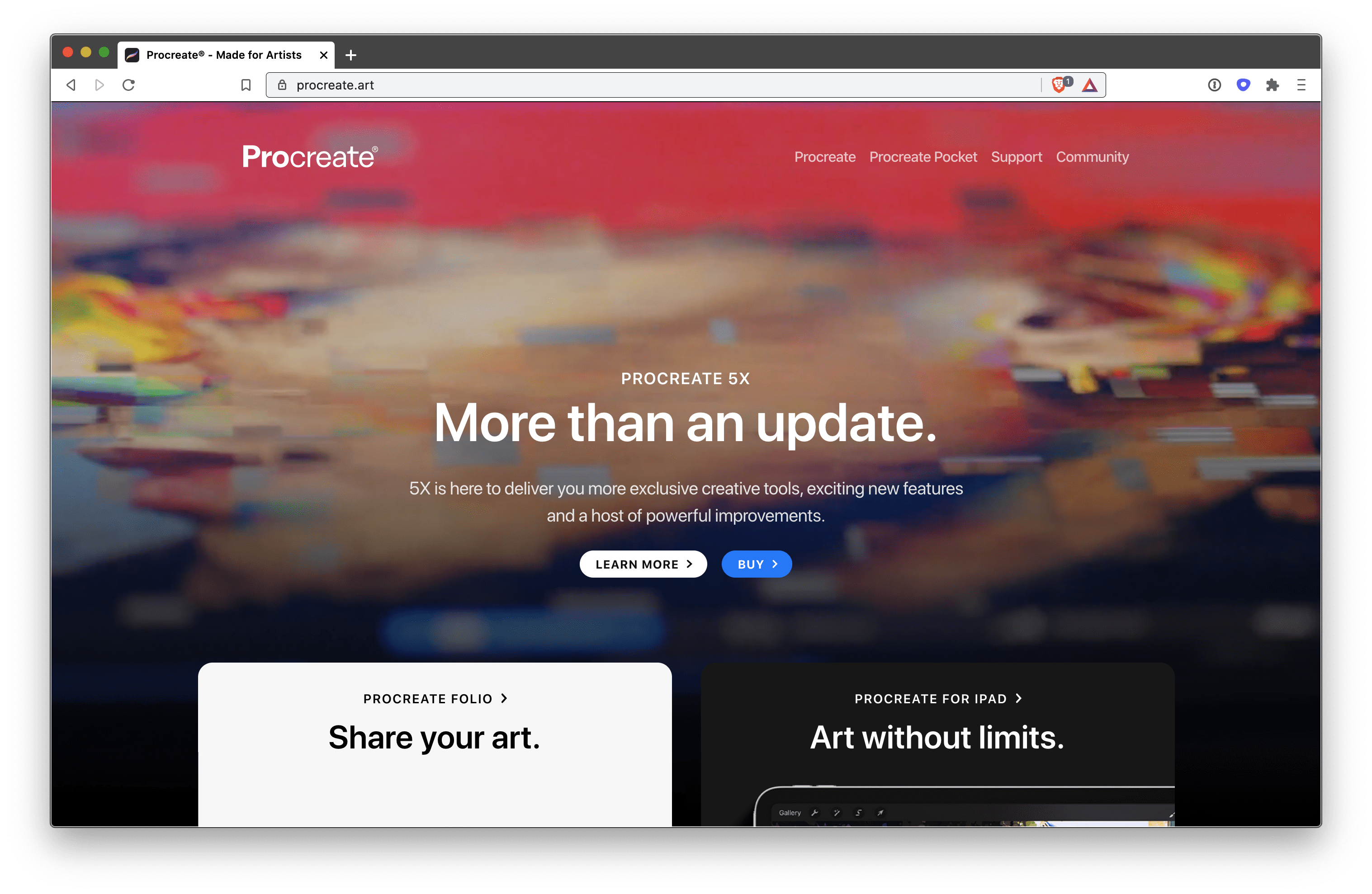 Procreates Webseite