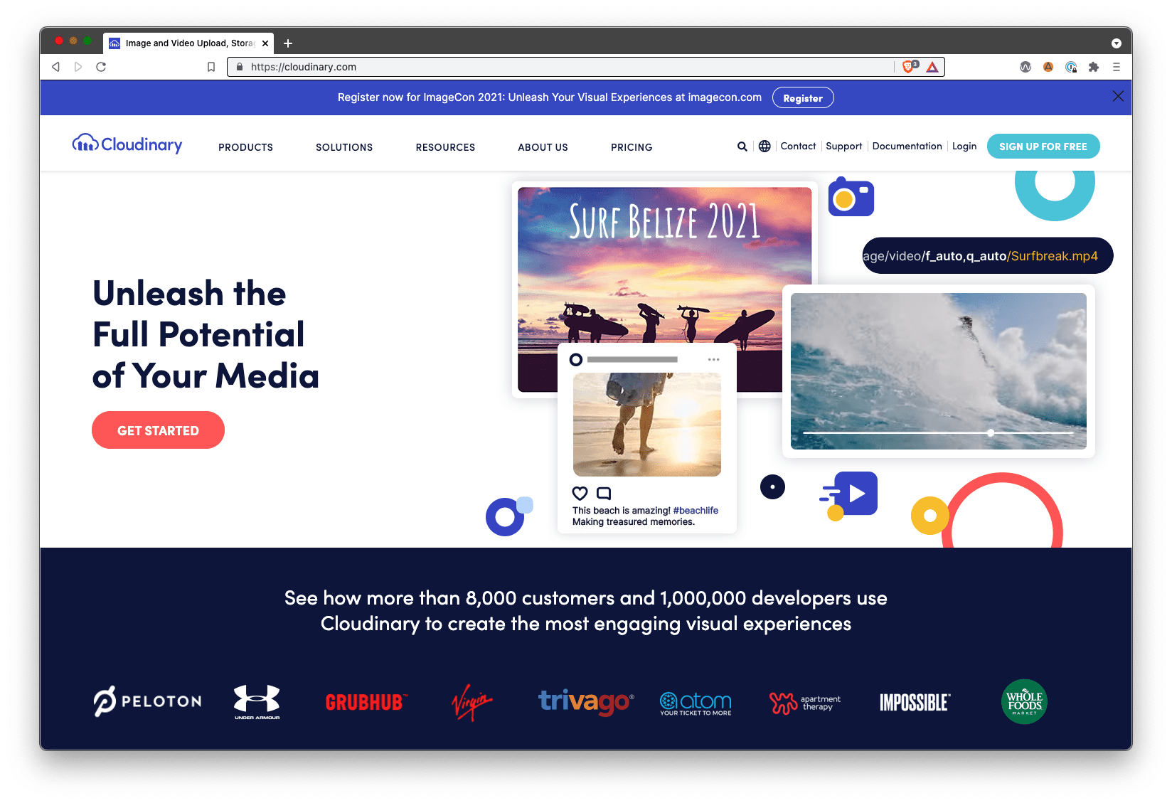 Cloudinary's website