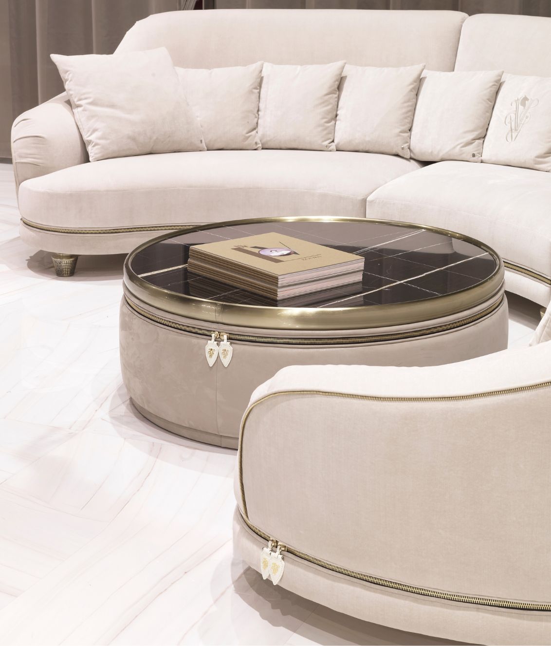Chatam Curve Modular Elements, Armchair, Pouffe view 4