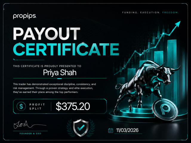 ProPips payout certificate 6