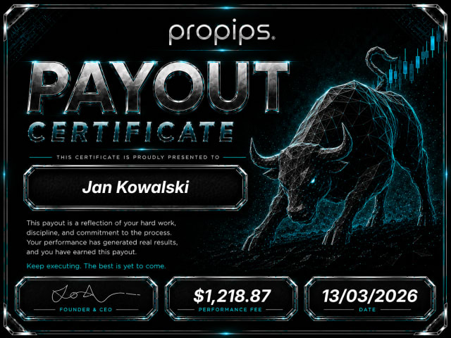 ProPips payout certificate 6