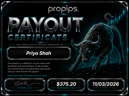 ProPips verified payout certificate 1