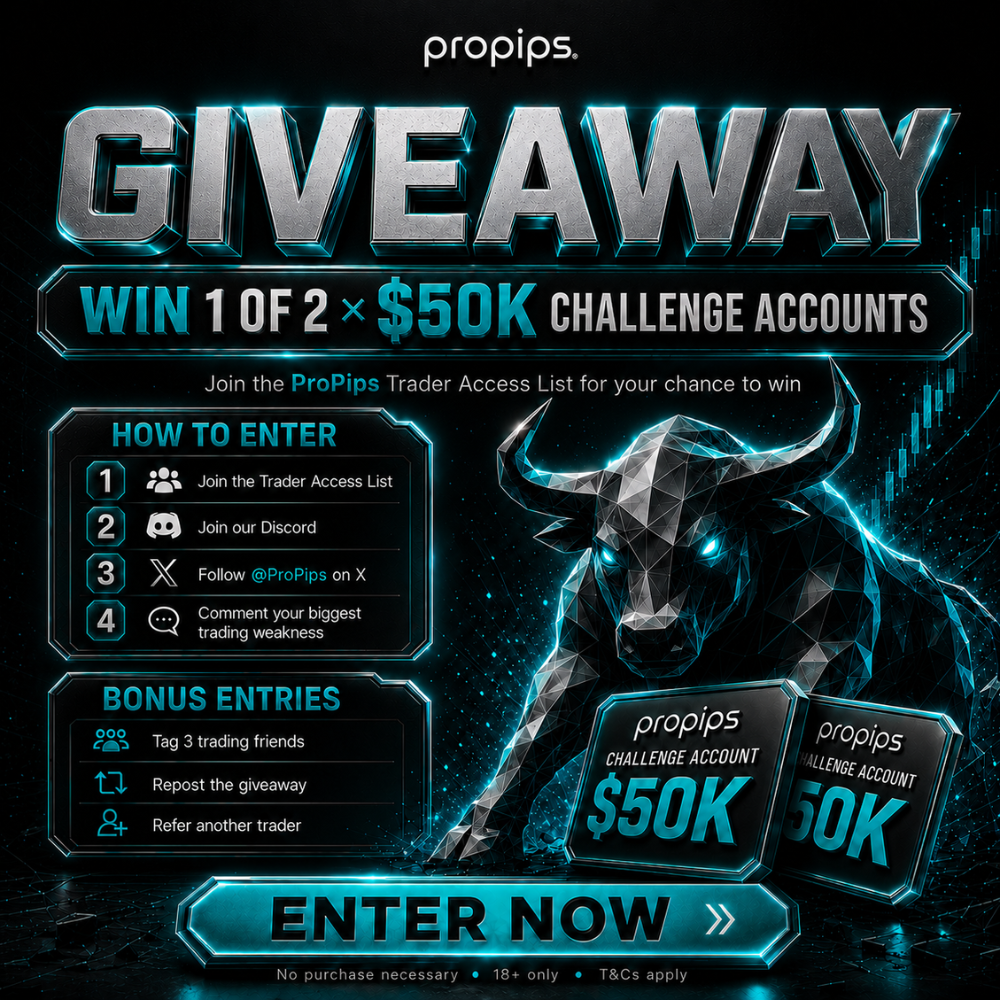 ProPips giveaway - win 1 of 2 $50K Challenge Accounts