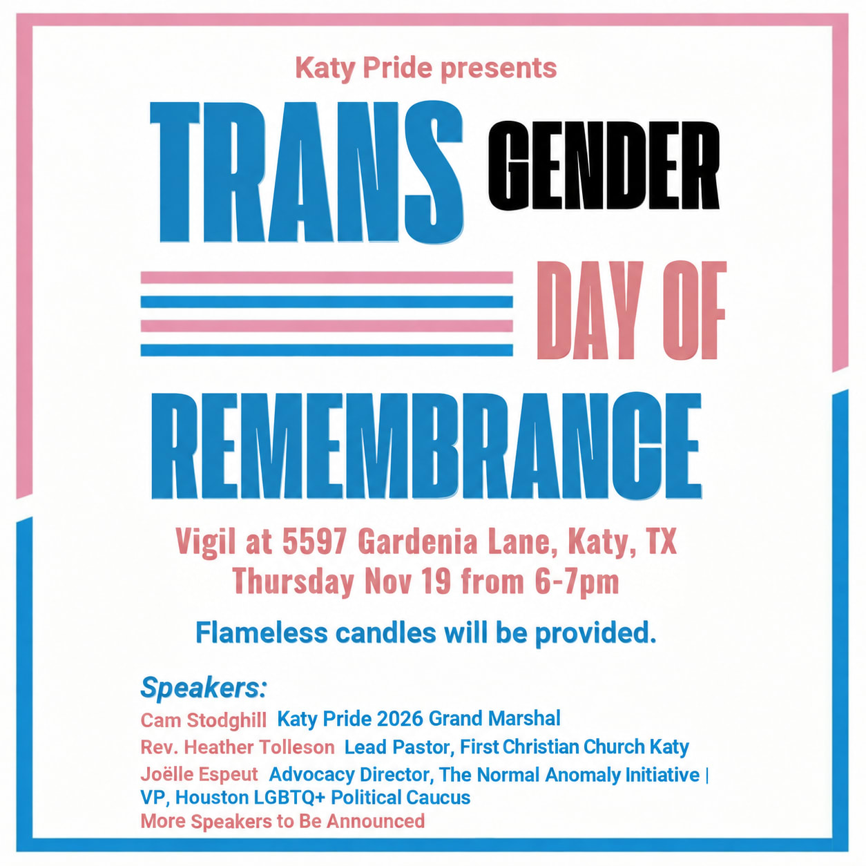 Transgender Day of Remembrance Vigil