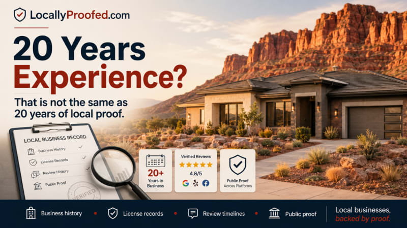 Experience Is Claimed. Local Proof Is Earned. — Locally Proofed article on verifying St. George contractors
