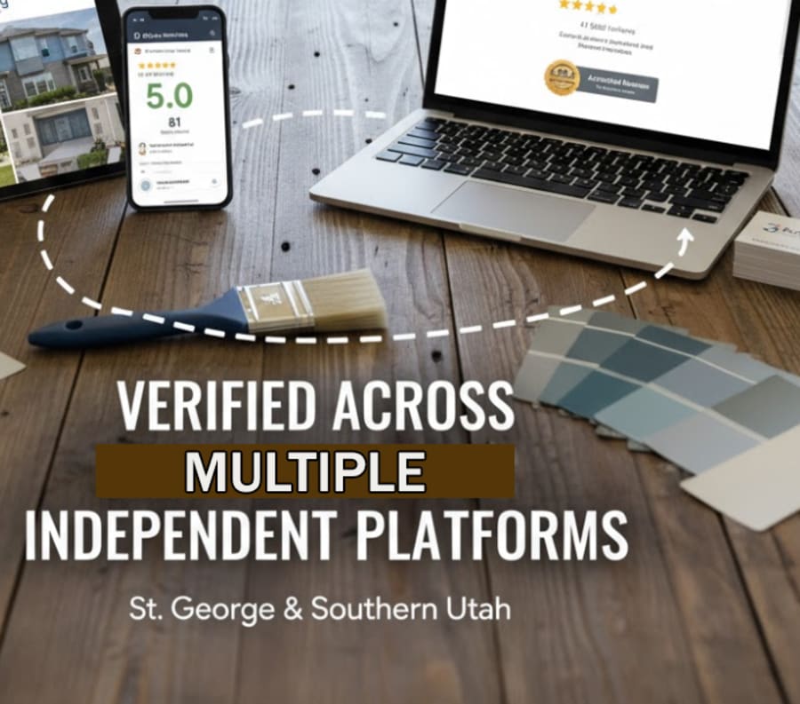 Review distribution across independent platforms for a Southern Utah painting contractor