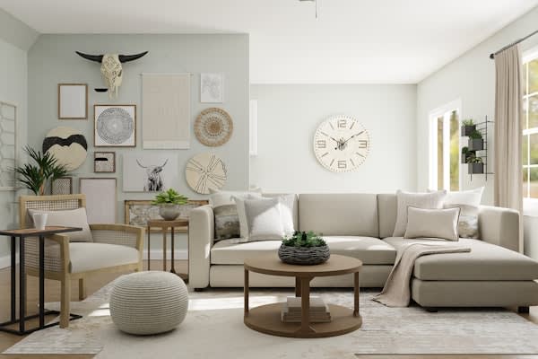 Modern living room with professional paint finish