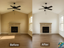 Before and After Painted Living Room 