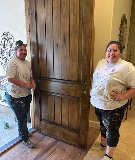 Sanded Stained Front Door St George - St George UT | 3 Ropes Painting