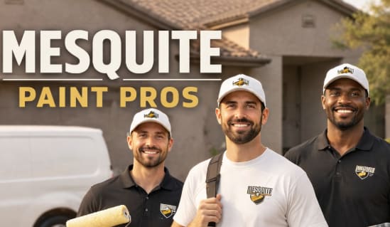 Mesquite Paint Pros hero image showing warm desert residential painting context