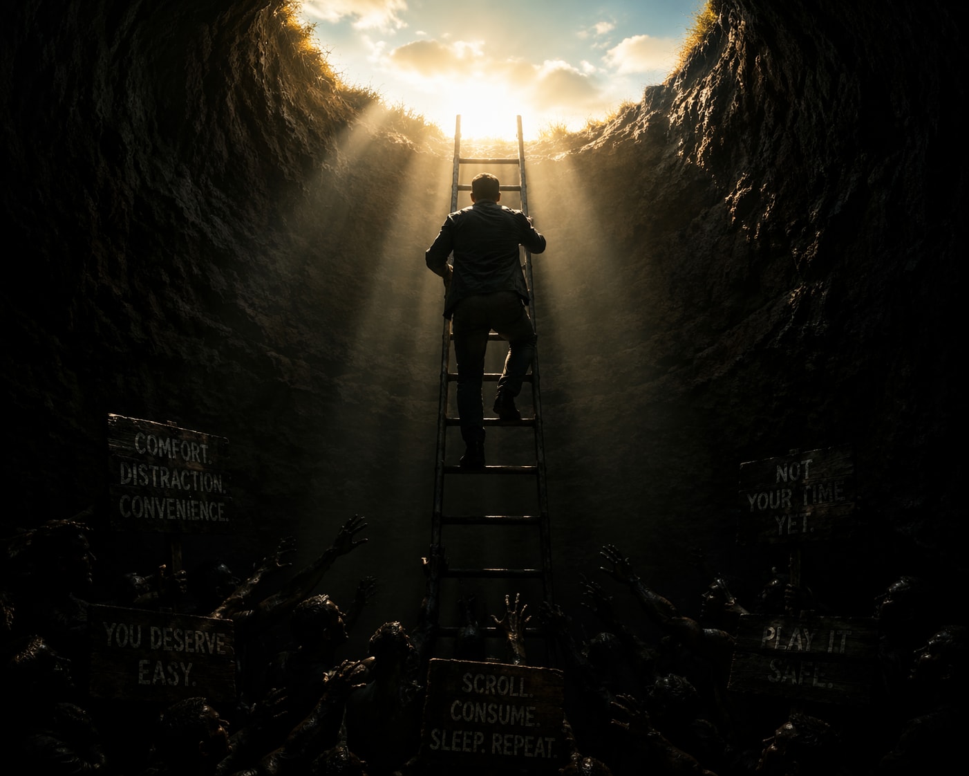 A ladder out symbolizing the structure that helps you build a workable life