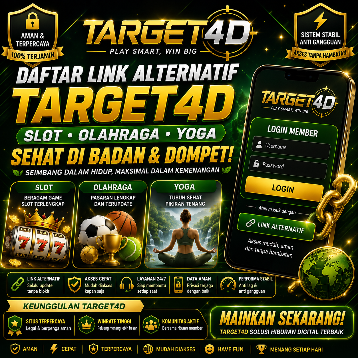TARGET4D -  Daftar Link Alternatif Slot Olahraga Yoga Sehat Di Badan dan Dompet