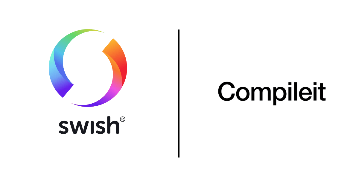 Swish x Compileit på svart bakgrund