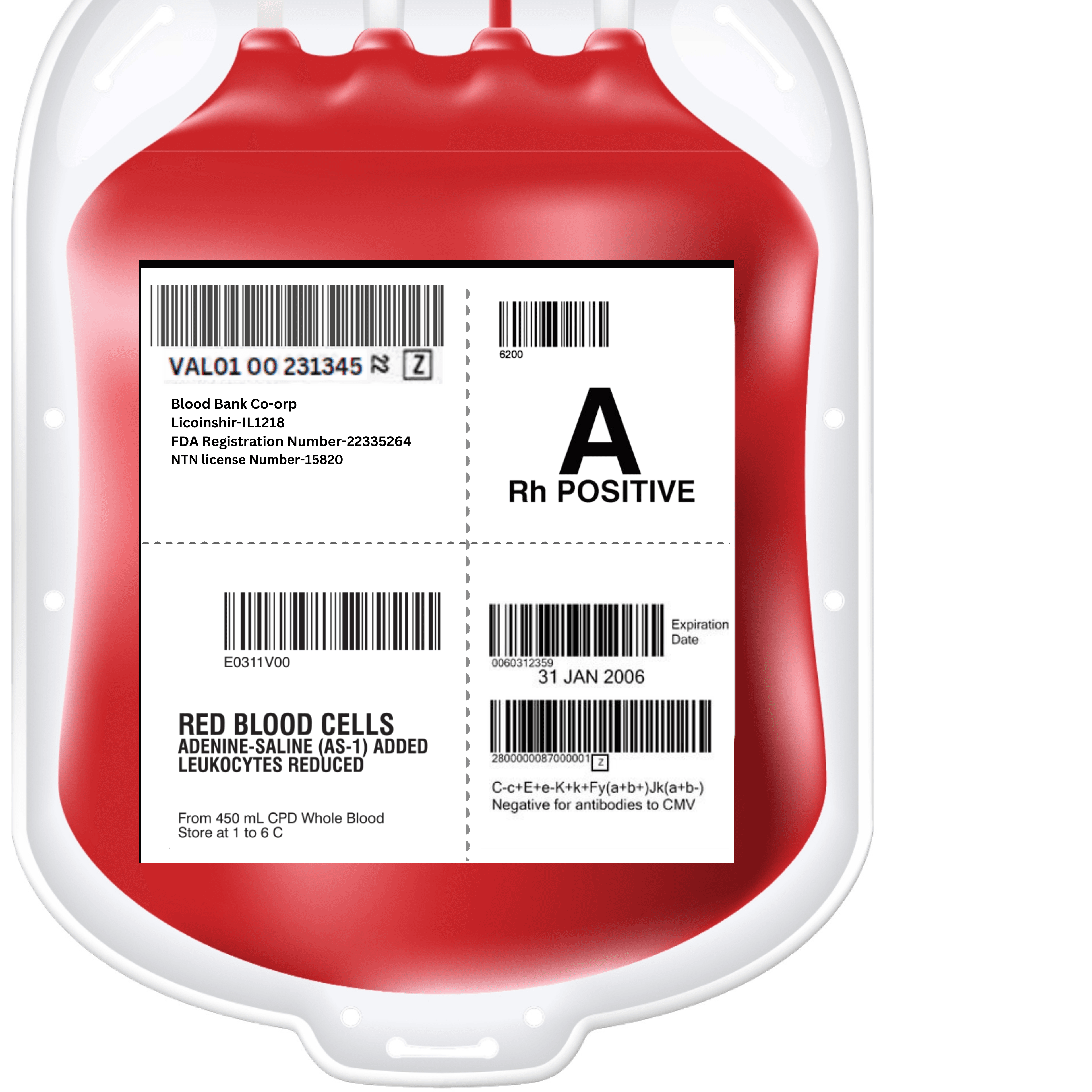 Blood Bag Label