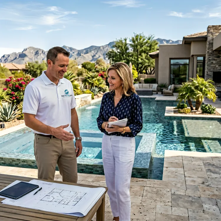Build With You Pools homeowner consultation