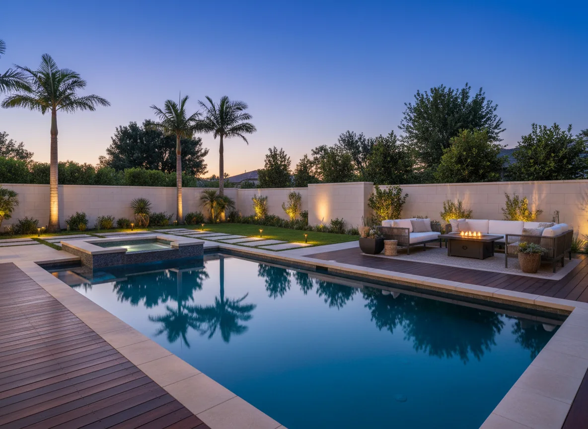 Luxury pool and spa design detail for a Scottsdale backyard