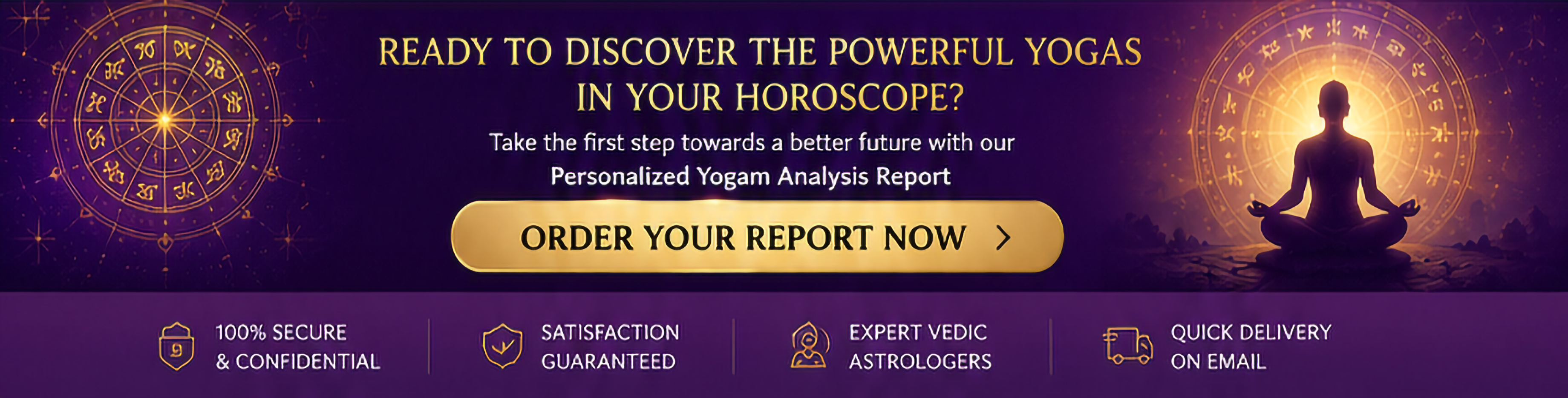 Yogam Analysis Report – Personalized Vedic Astrology Report for Raj Yoga, Dhana Yoga, Career, Marriage and Wealth Analysis