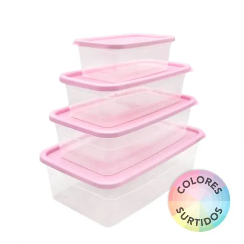 Set hermeticos x4 unidad rectangular poo