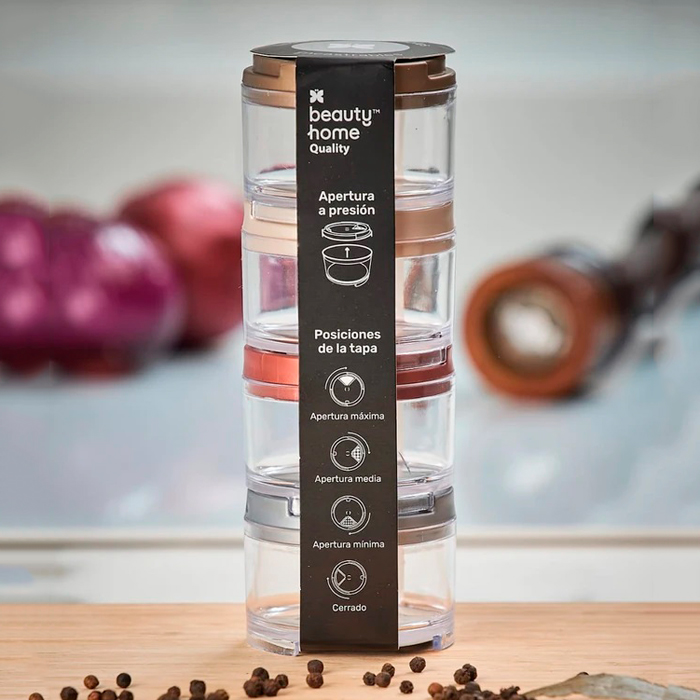 Especieros apilables condimentos