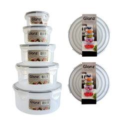 Set hermeticos x5 redondo tapa clip glanz