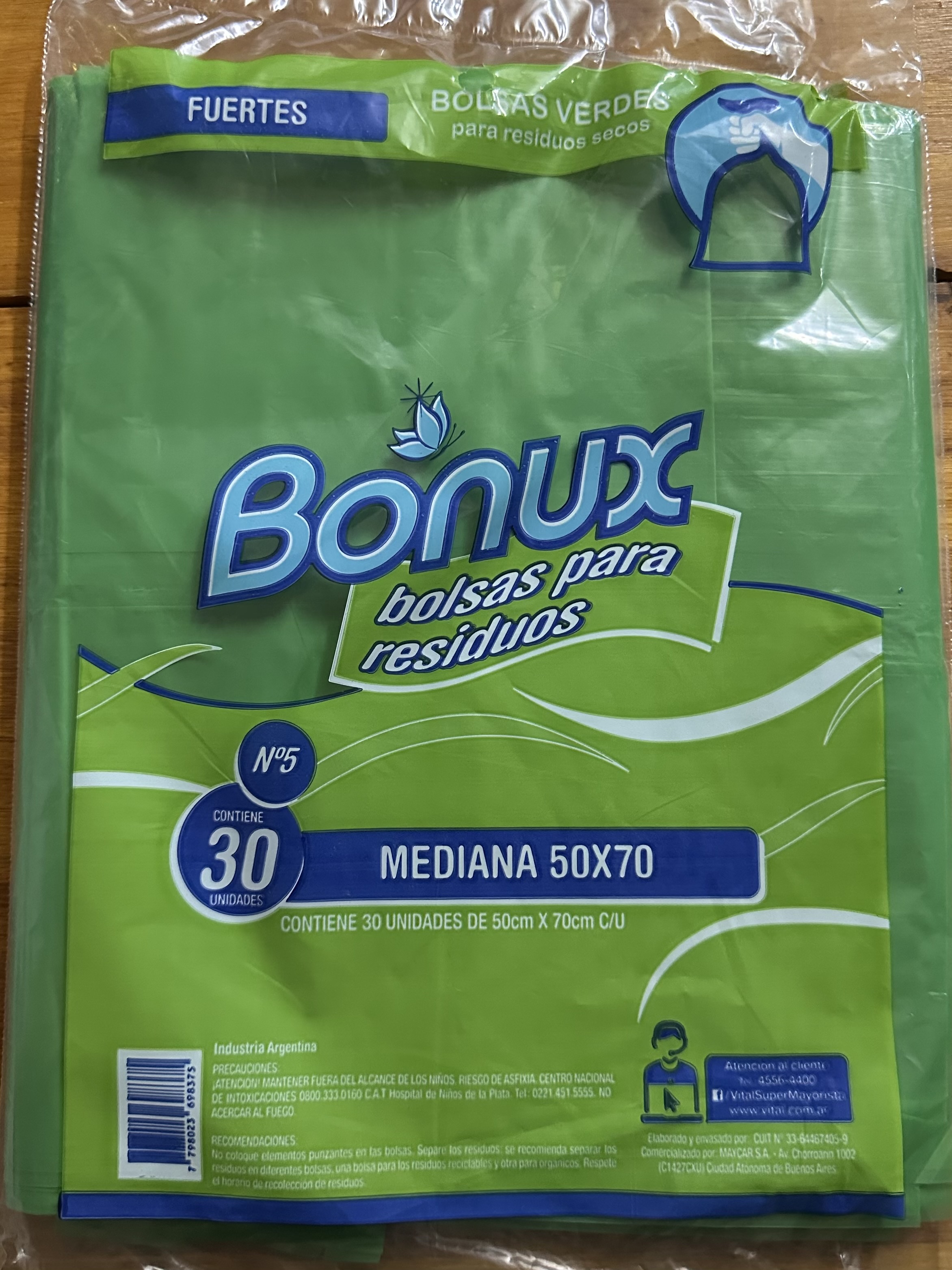 Bolsas verdes BONUX 50x70 30 unid