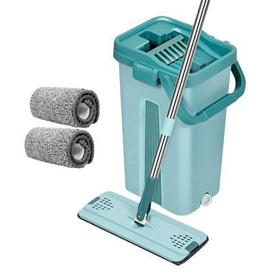 Balde con mopa plana cuadrada centrifuga