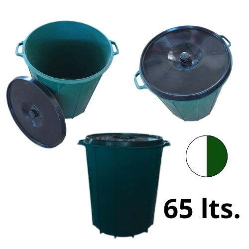 Cesto de basura negro 65lt