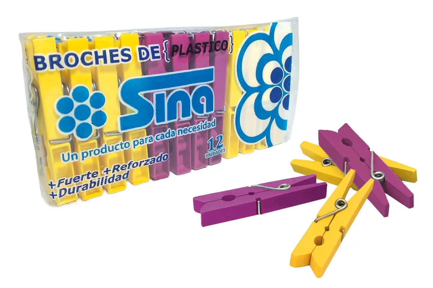 Broches x 12u. Madera o plastico