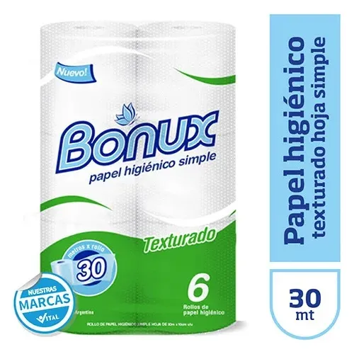 Papel Bonux 30mt x6 rollos