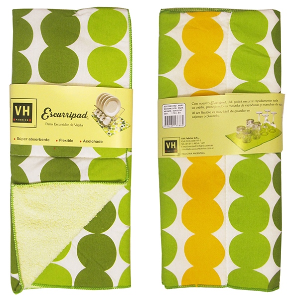 Paño escurridor de vajilla absorbente