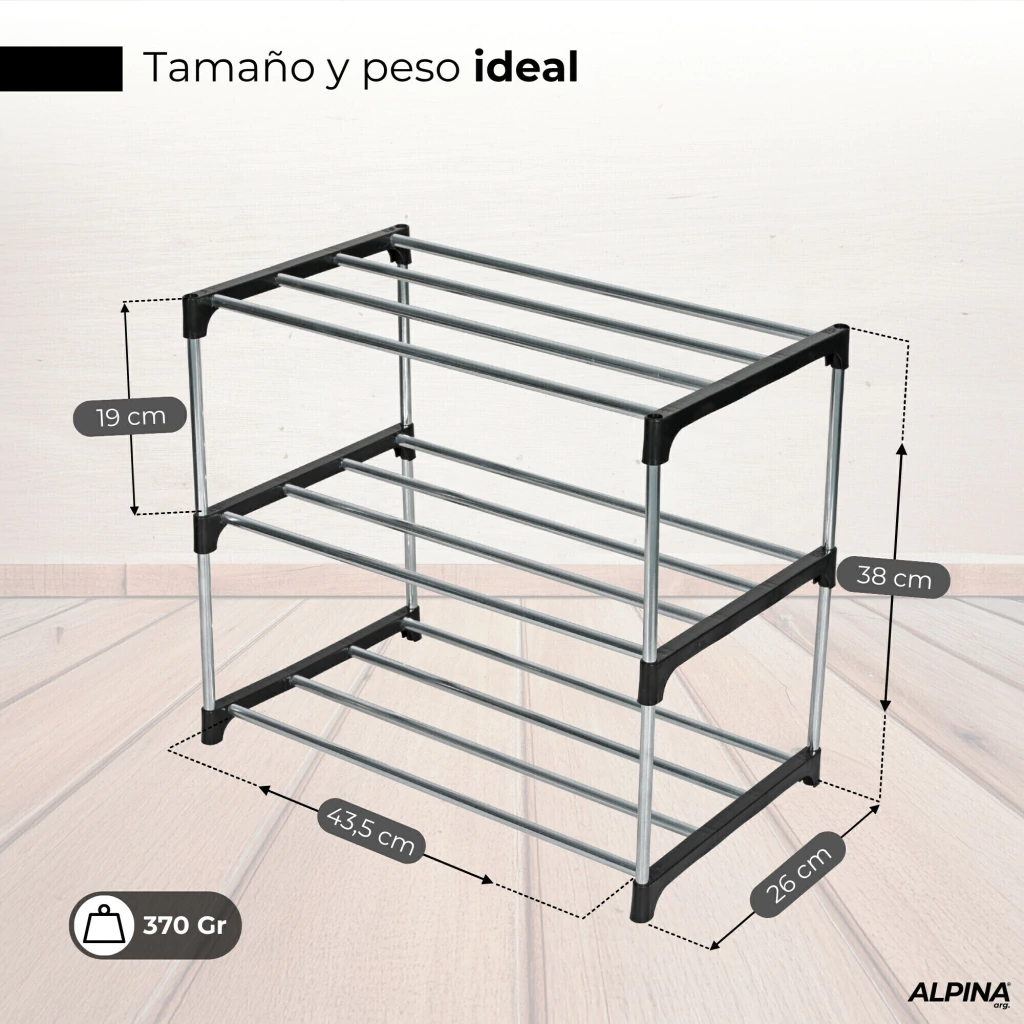 Organizador de zapatos 3 estantes