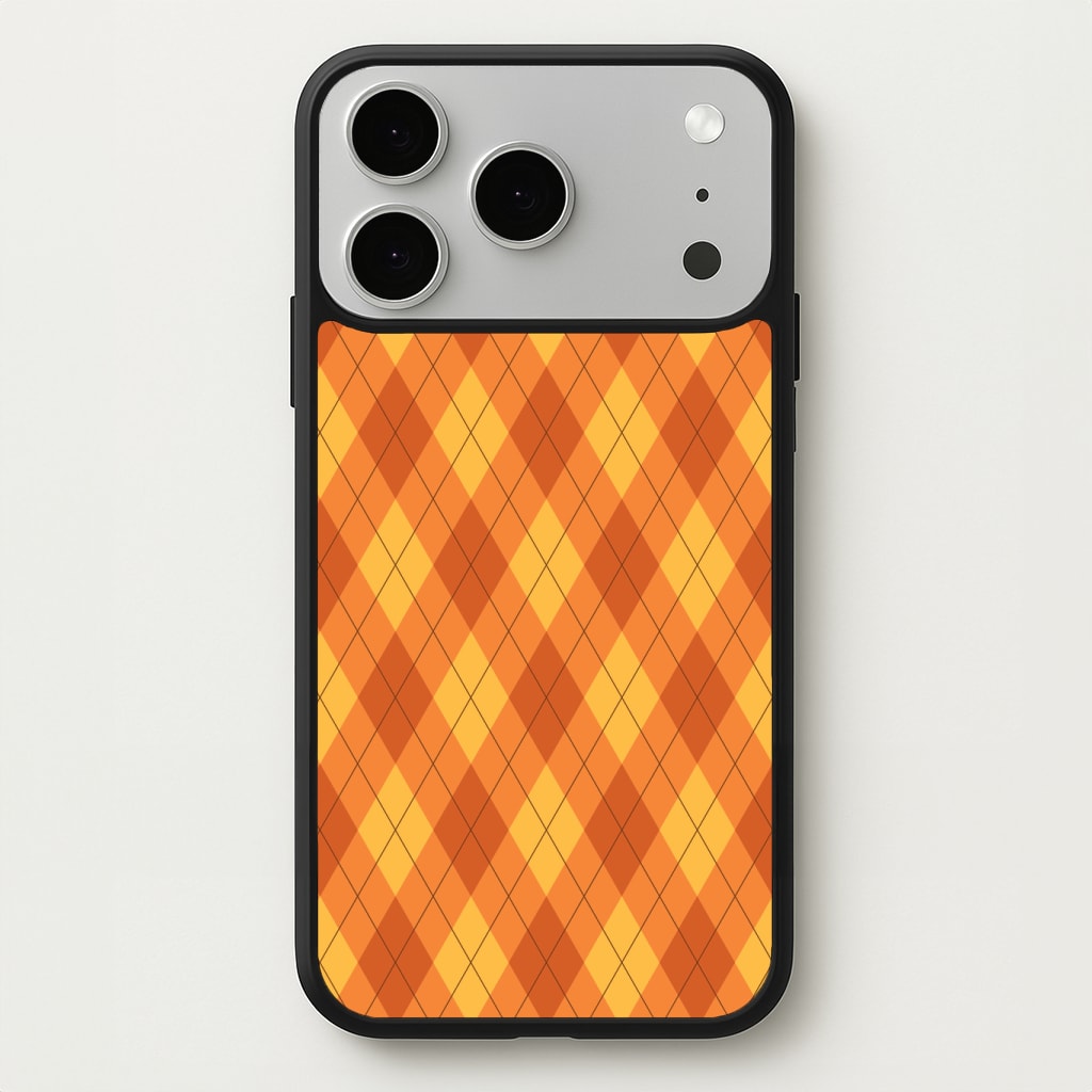 Orange Argyle Pattern Phone Case