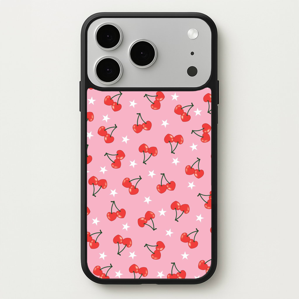 Heart Cherries And Stars Pattern Phone Case