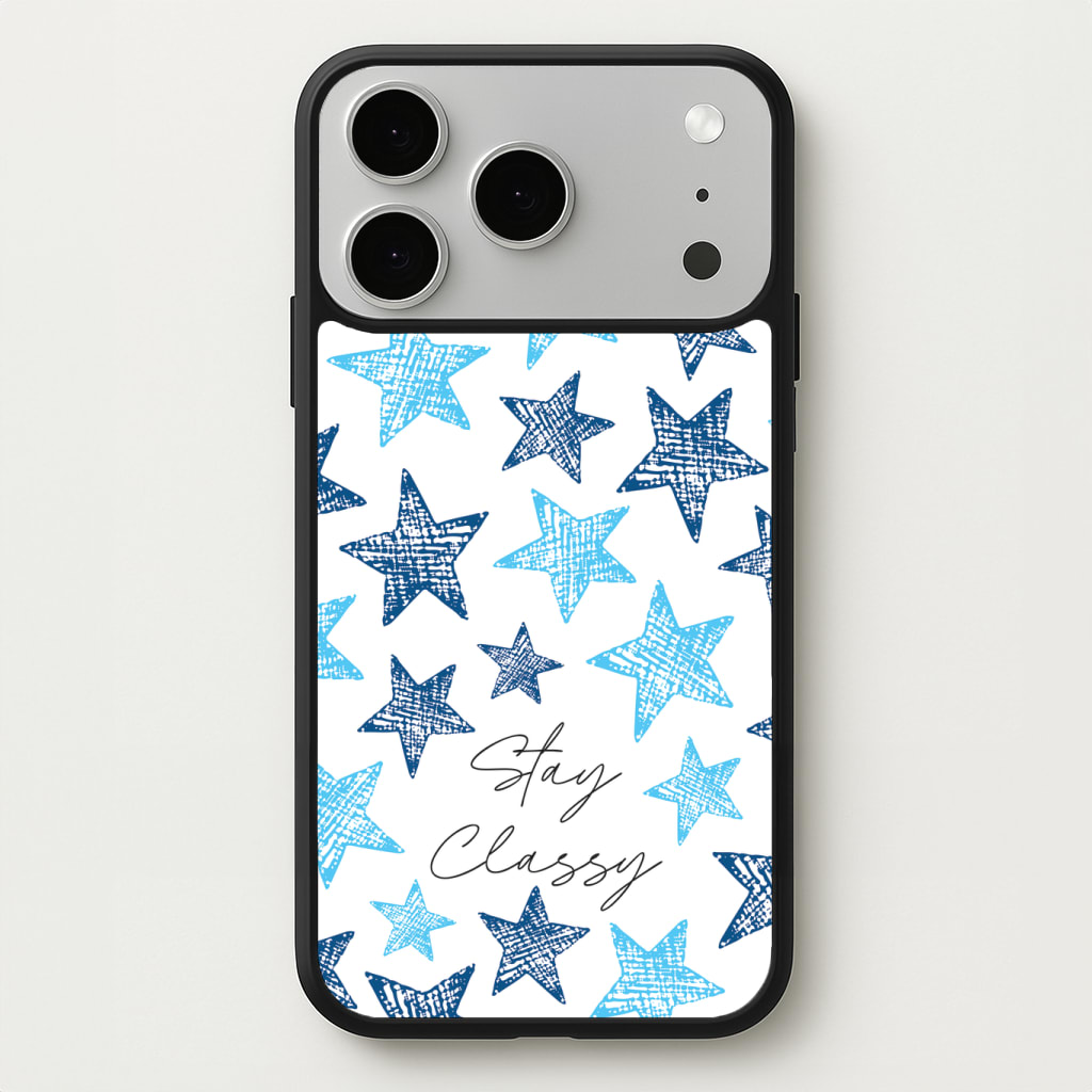 Stay Classy Blue Stars Pattern Phone Case