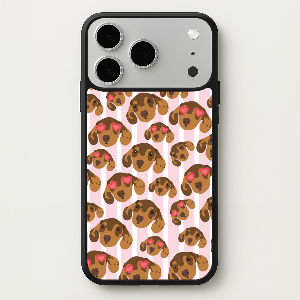 Stripes And Dachshunds Pattern Phone Case