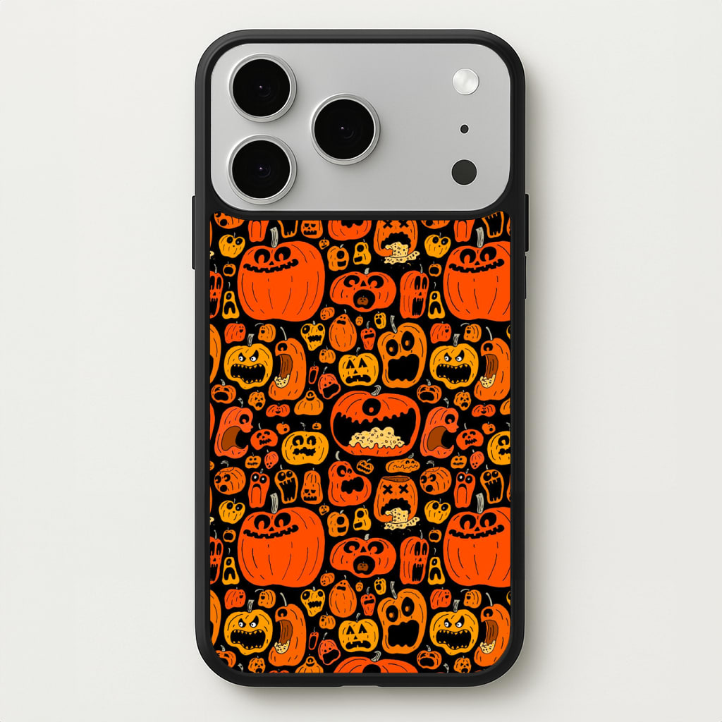 Scary Pumpkin Halloween Pattern Phone Case