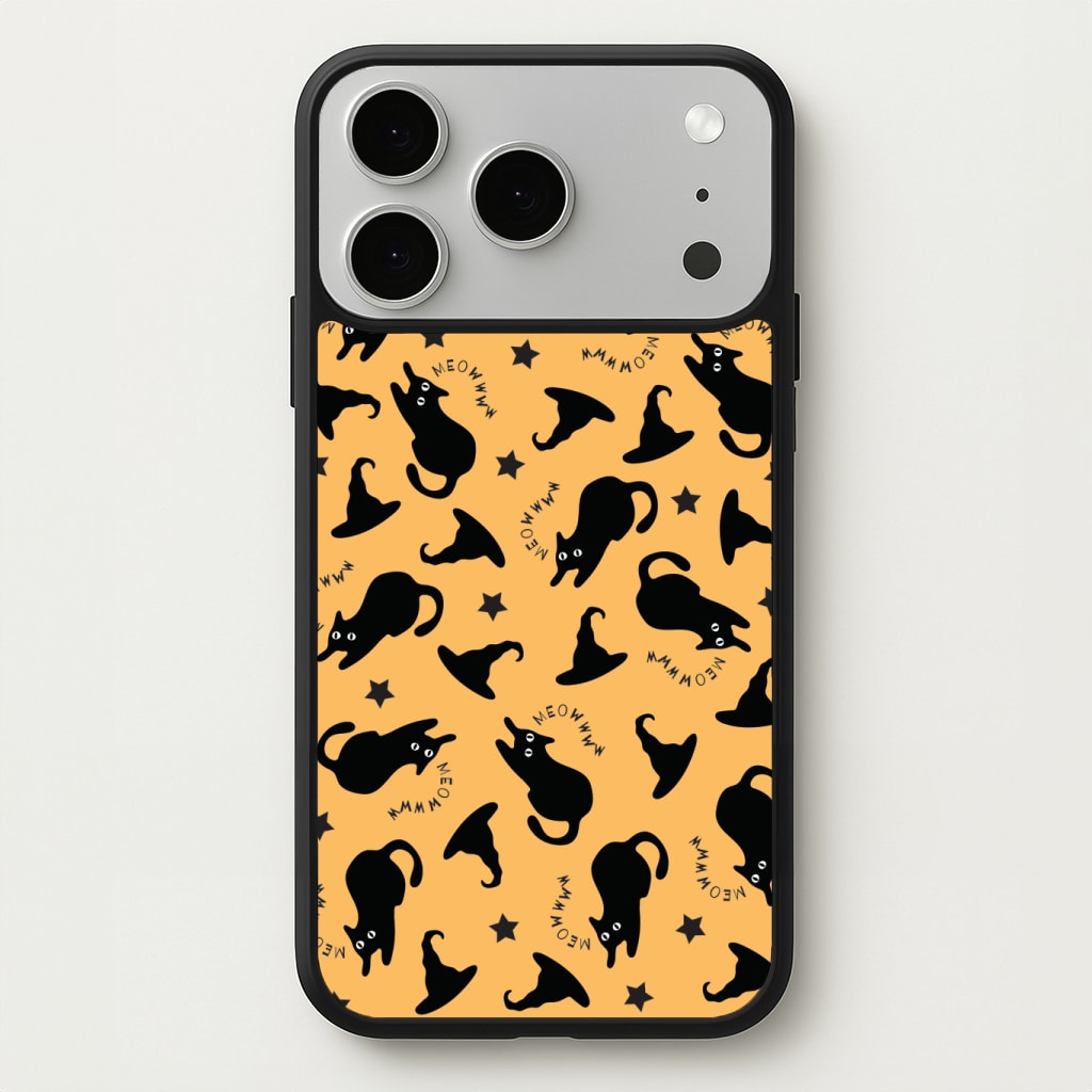 Black Cat And Hats Pattern Phone Case