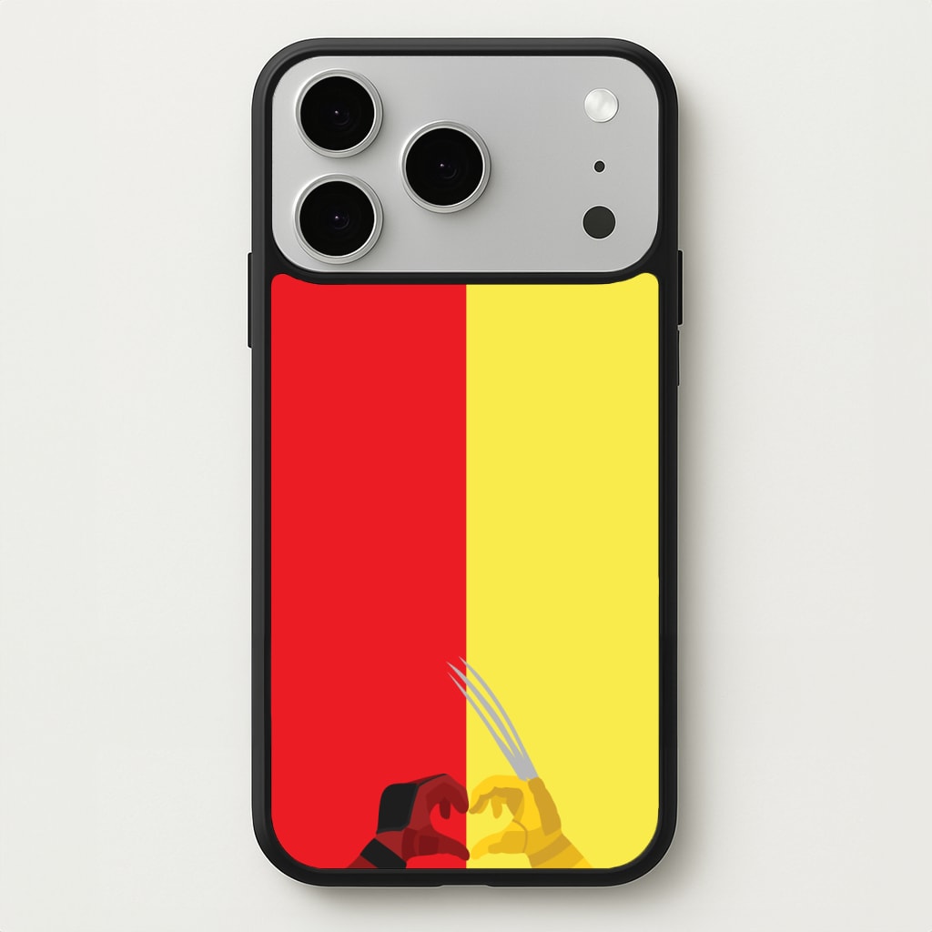 Red And Yellow Heroes Love Heart Phone Case