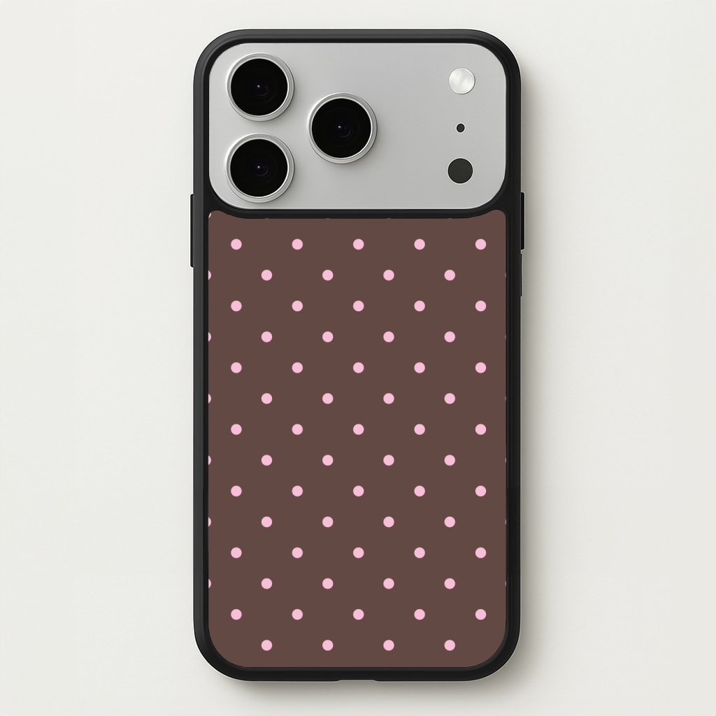 Chocolate & Strawberry Polka Dots Phone Case